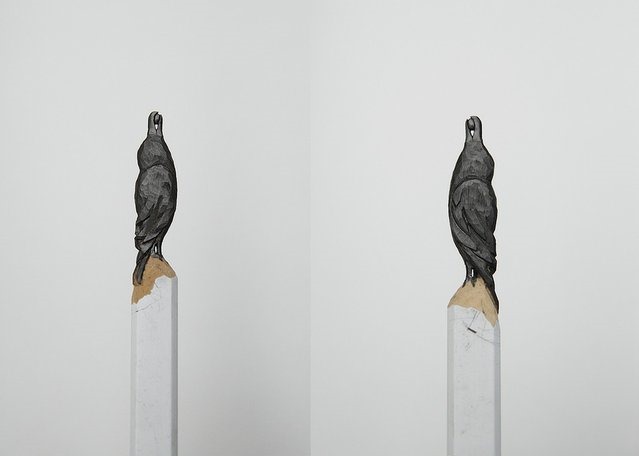 Bird pencil carvings