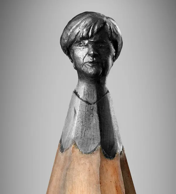 Pencil sculpture of Merkel