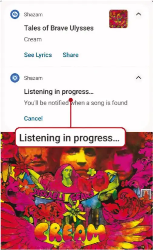Shazam identifying song