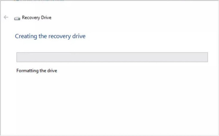 Create windows recovery drive