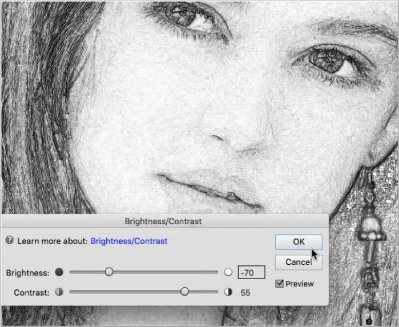 photo to sketch in Photoshop Elements