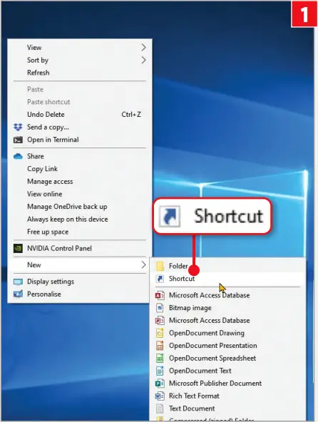 Creating Windows Specific Settings Desktop Shortcut