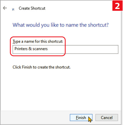 Creating Windows Specific Settings Desktop Shortcut