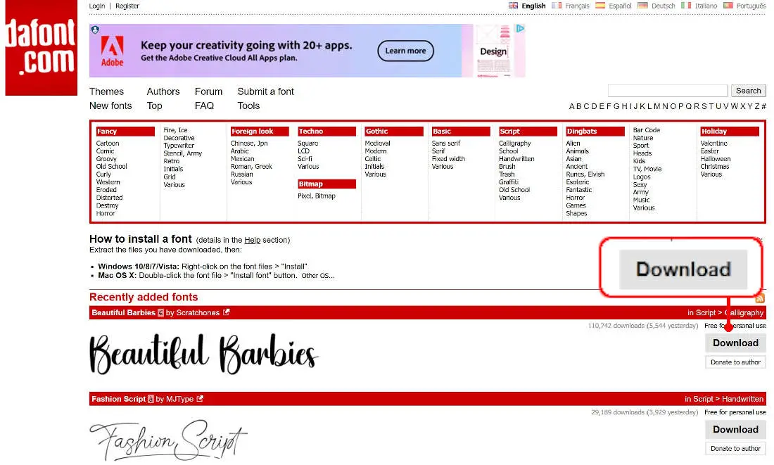 Dafont.com Best Website For Free Fonts