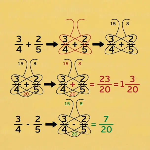 Butterfly Method For Adding And Subtracting Fractions