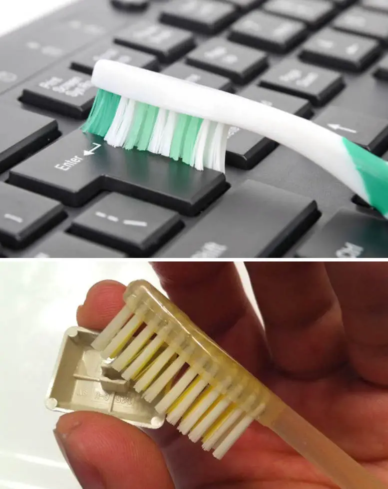 Clean Your Computer Keyboard With Old Toothbrushes