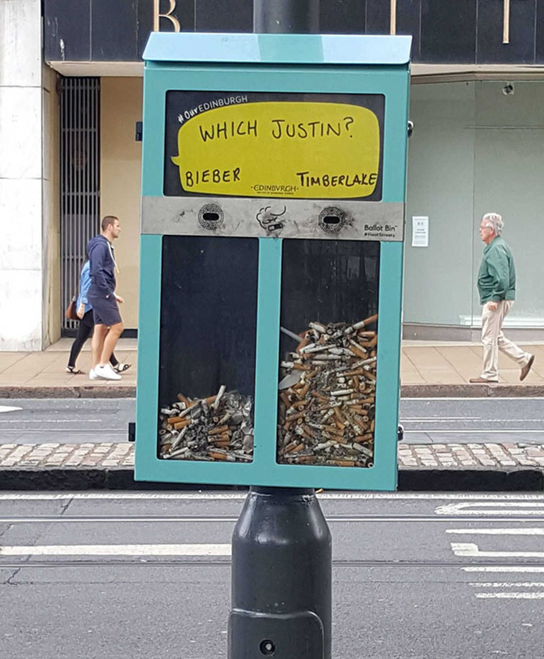 Clever Way To Keep People From Throwing Cigarette Butts On The Floor