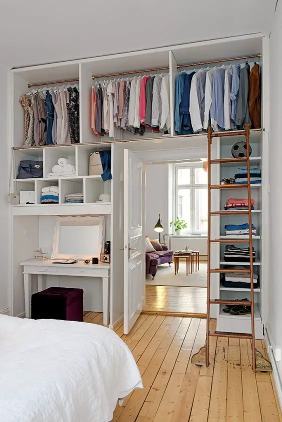 Closet with high shelves 