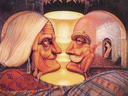 Face or person optical illusion image
