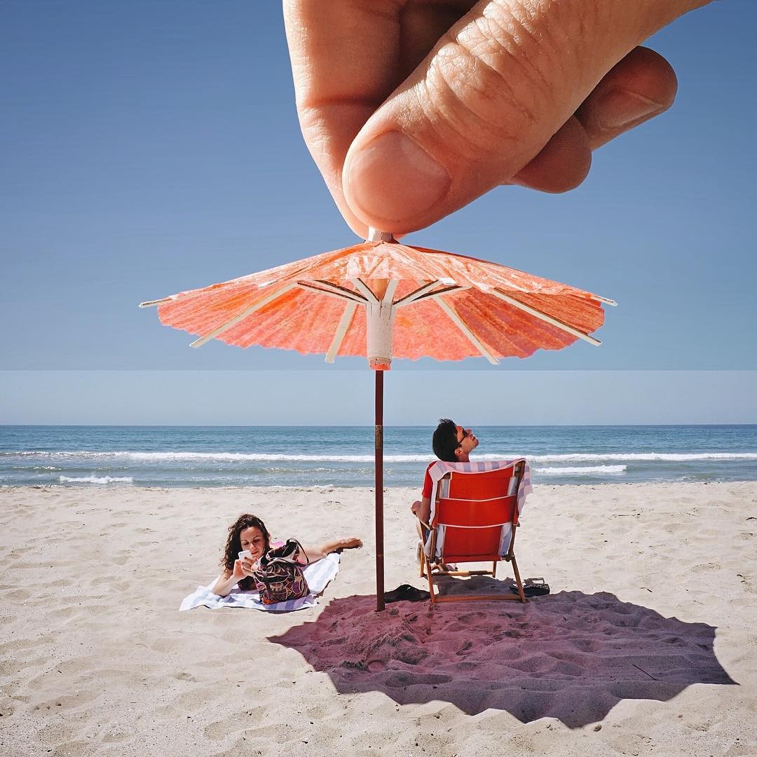 Forced perspective ideas for beach photography