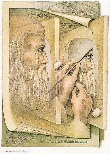 Optical Illusion of painter painting an optical illusion