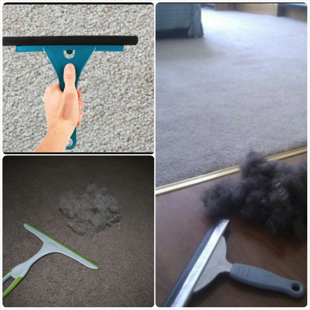 Remove Lint From Your Carpet With A Rubber Squeegee