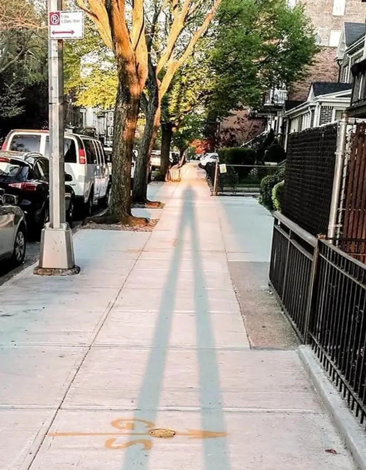 This Shadow Of A Person Is So Long That It Is Frightening