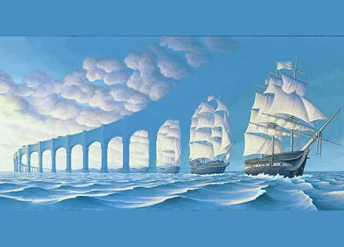 Two in one optical illusion image