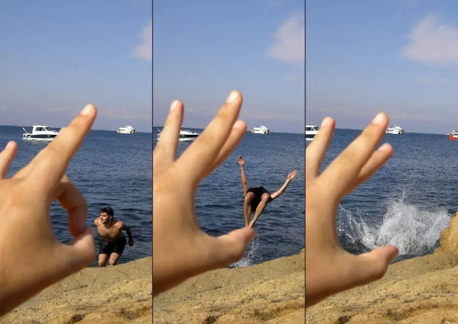 Using forced perspective in beach photography