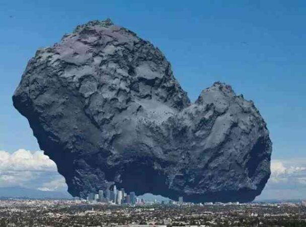 Photo Of Comet 67p With A City To Scale