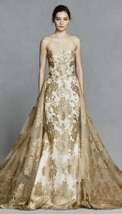 Golden wedding dresses