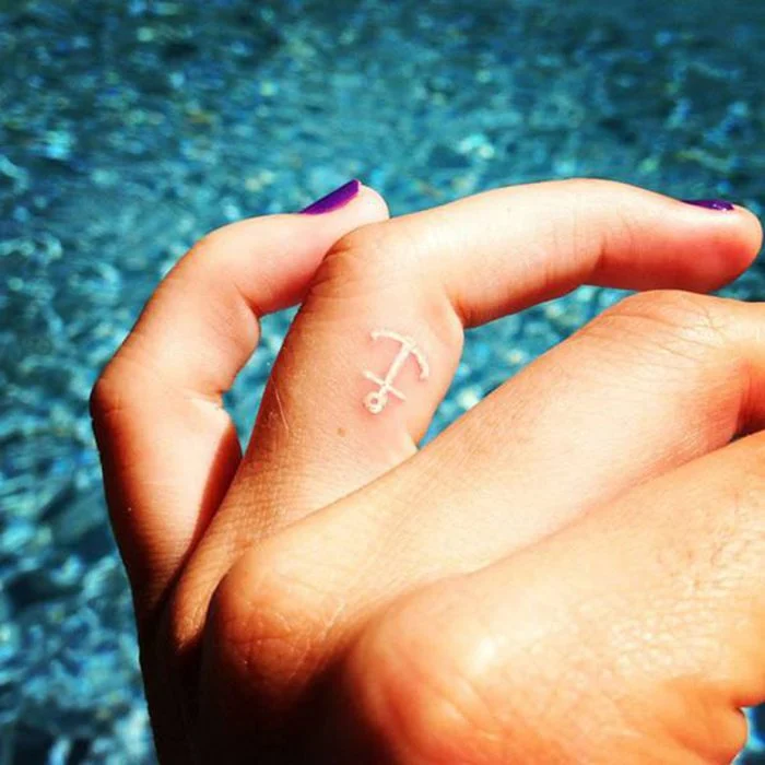 Anchor Tattoo For Fingers