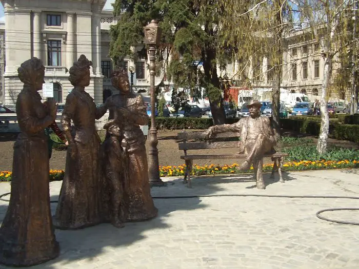 Ancient statues in the squares of Romania