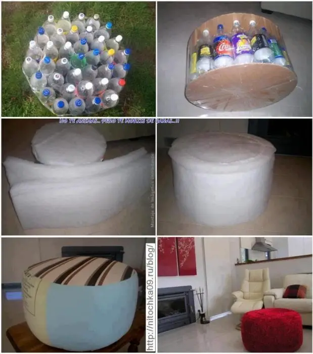 Armchairs with plastic bottles