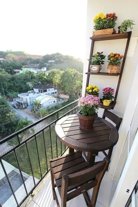 Balcony with potted plants 