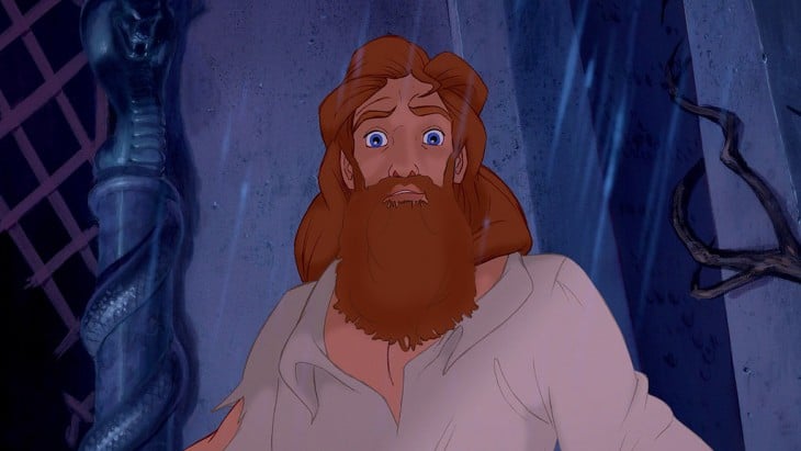 Beast from the movie Beauty and the Beardless Beast with a Beard 