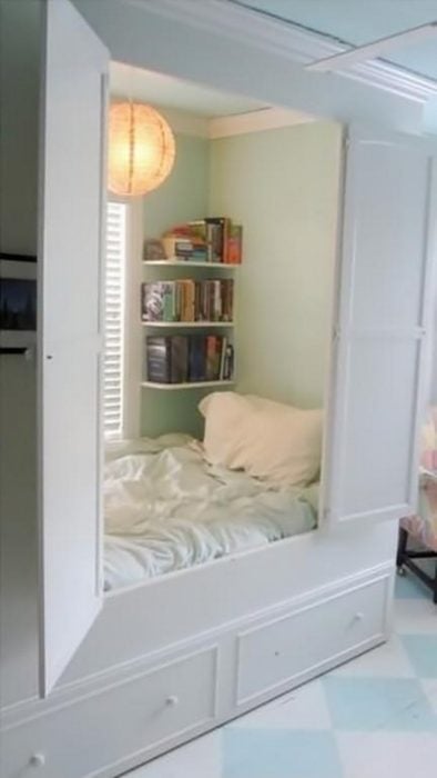 Bed inside the closet