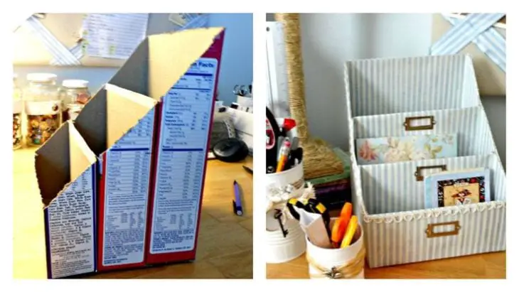 Cereal boxes to store papers