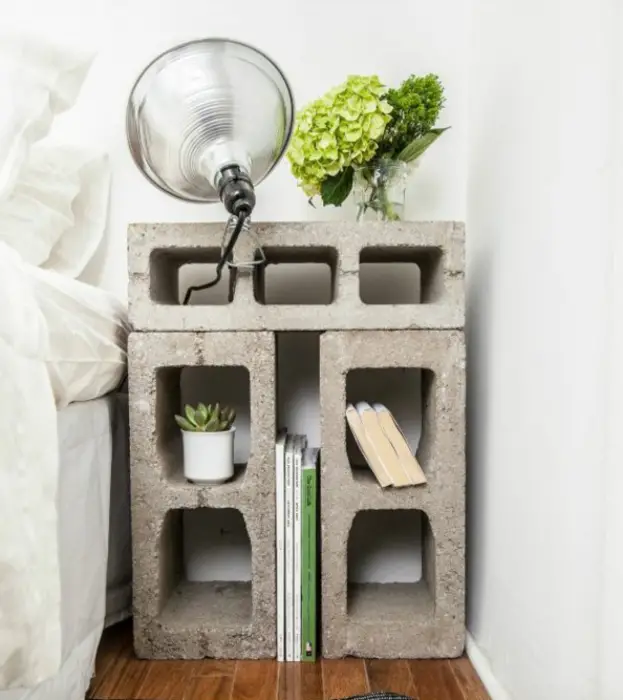 Cinder Block Bed Table