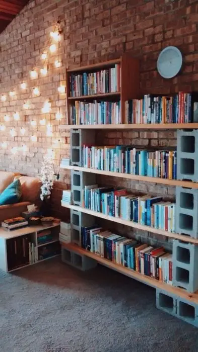 Cinder Block Bookcase