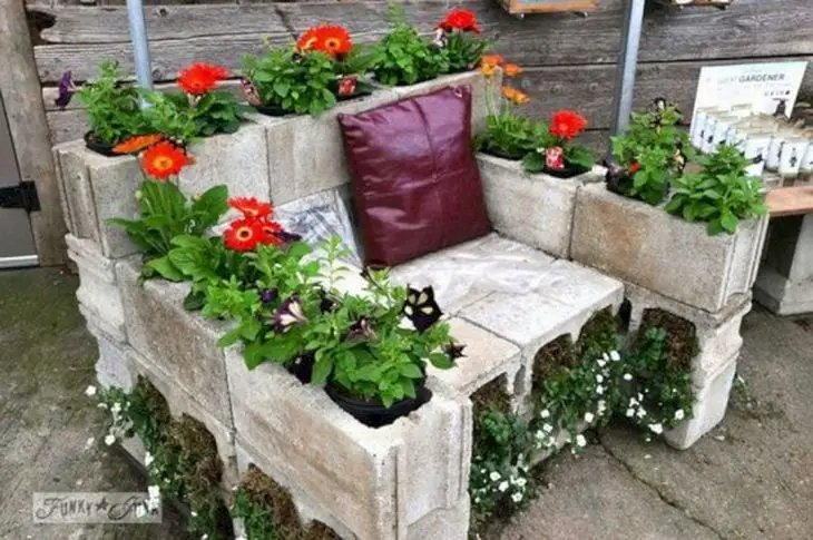 Cinder Block Garden Armchair