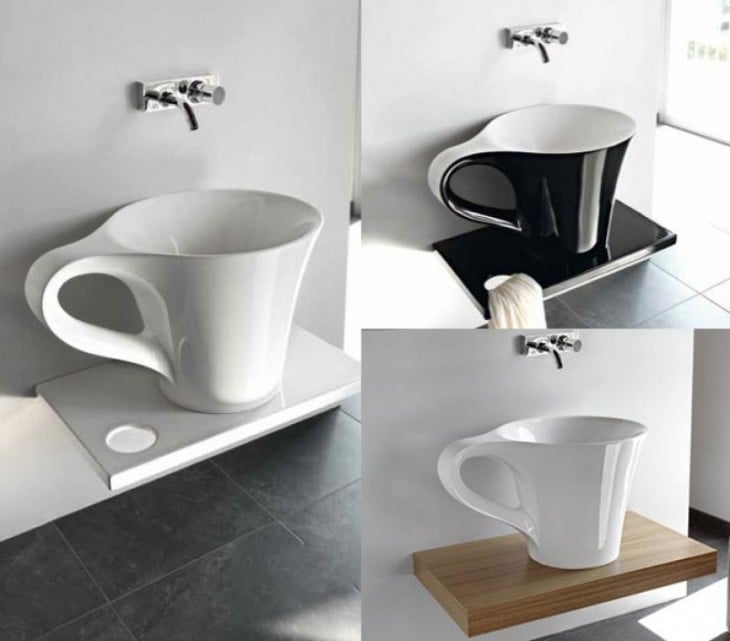 Coffee cup-shaped washbasin 