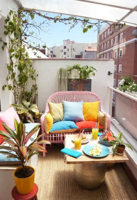 Colorful room on a balcony 