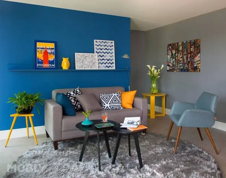 Colorful wall of living room