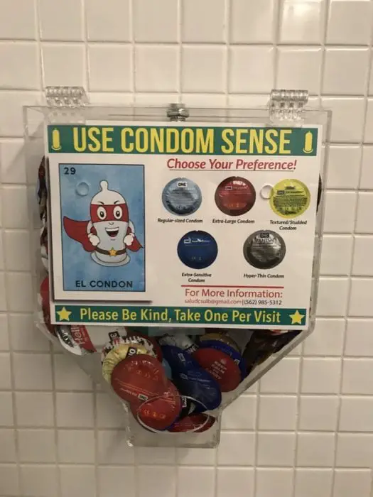 Condom vending machine on a campus 
