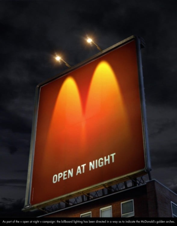 Creative Posters Advertising McDonalds Open at Night