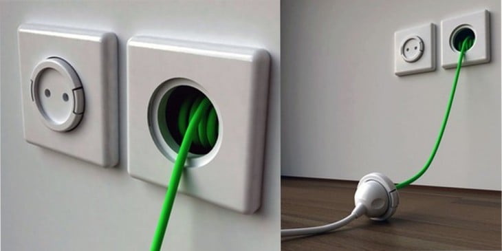 Electrical outlet that detaches from the wall