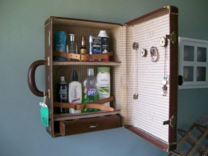 FIRST AID KIT MADE FROM AN ANTIQUE SUITCASE