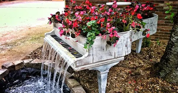 Fountain made with a piano