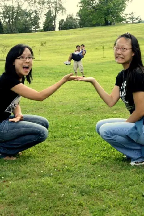 Funny forced perspective photos with friends