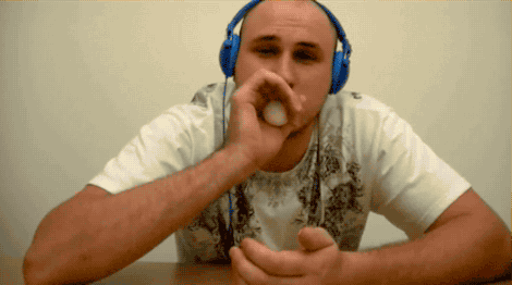 Gif Of A Boy Peeling An Egg By Blowing Through A Hole