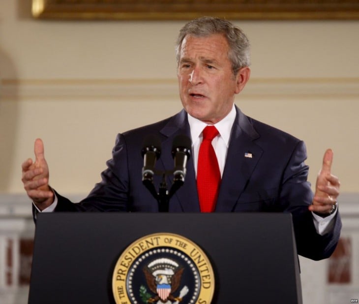 George W. Bush giving a speech when he was still president of the United States