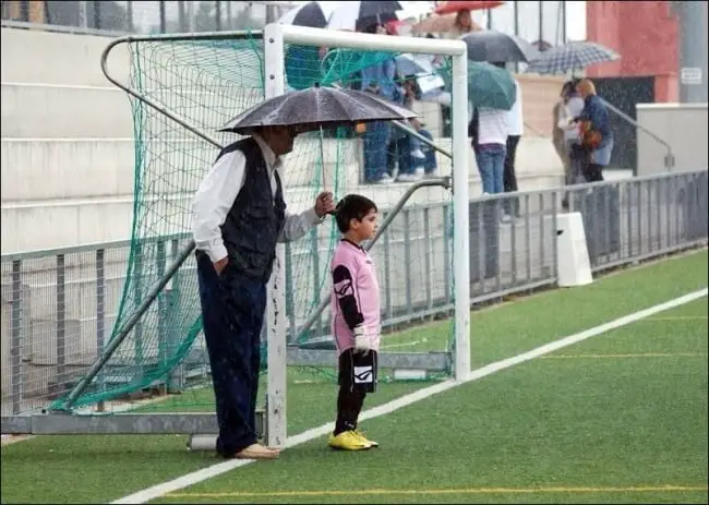 Grandfather And Grandson Photography Soccer Field