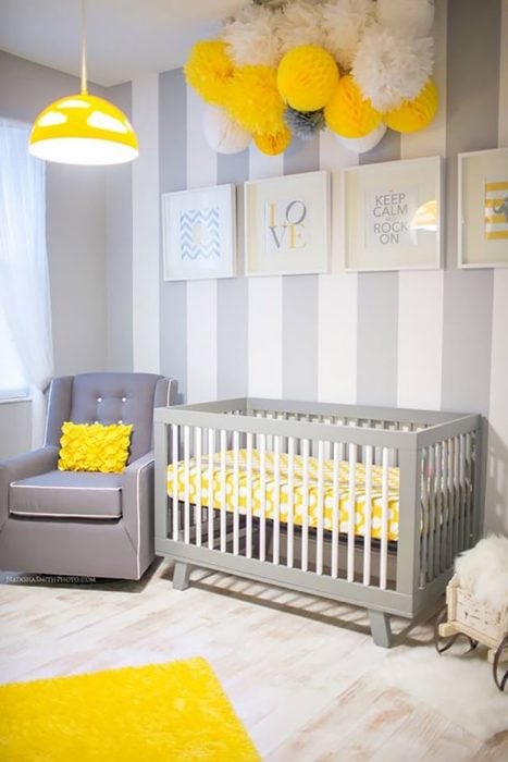 Grey and yellow baby bedroom 
