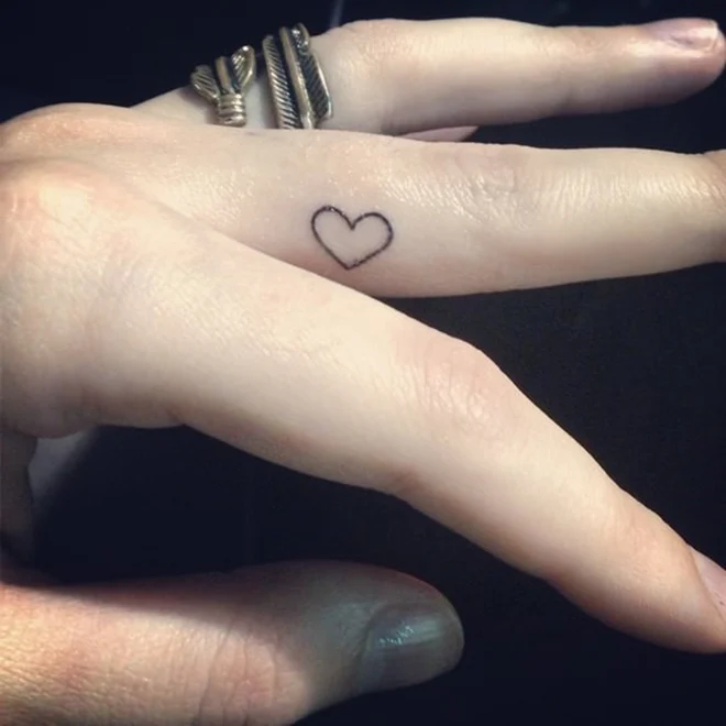Heart Symbol Fingers Tattoo