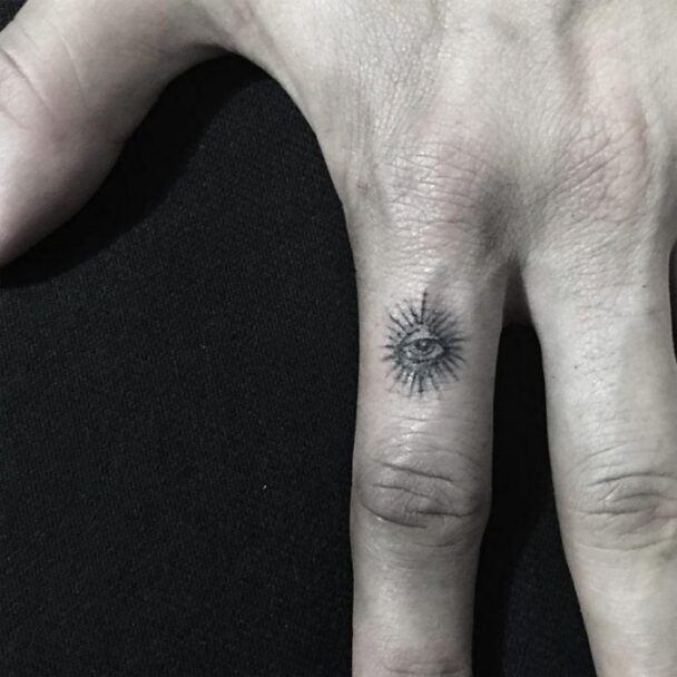 Illuminati Fingers Tattoo