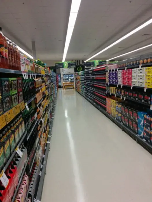 Impeccable supermarket aisle 