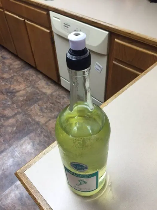 Liquor bottle with pacifier 