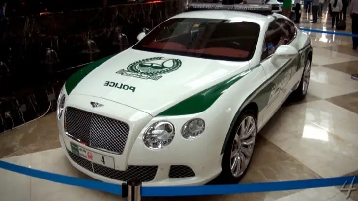 Luxury car that functions as a patrol car for the Dubai Police 