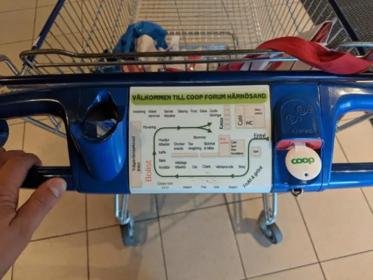 Market cart with a map 